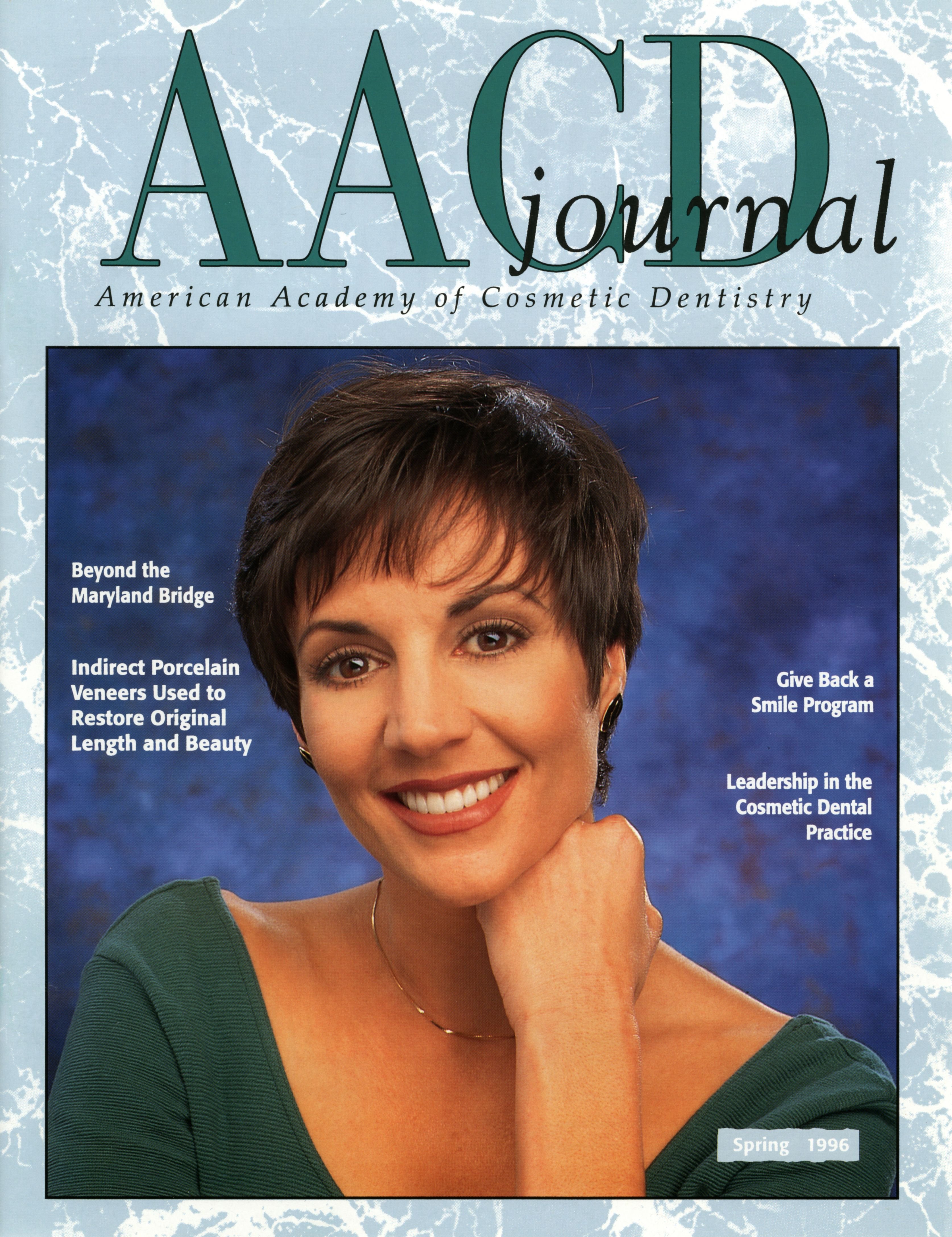 American Academy of Cosmetic Dentistry Journal of Cosmetic Dentistry Volume 12, Issue 1 cover