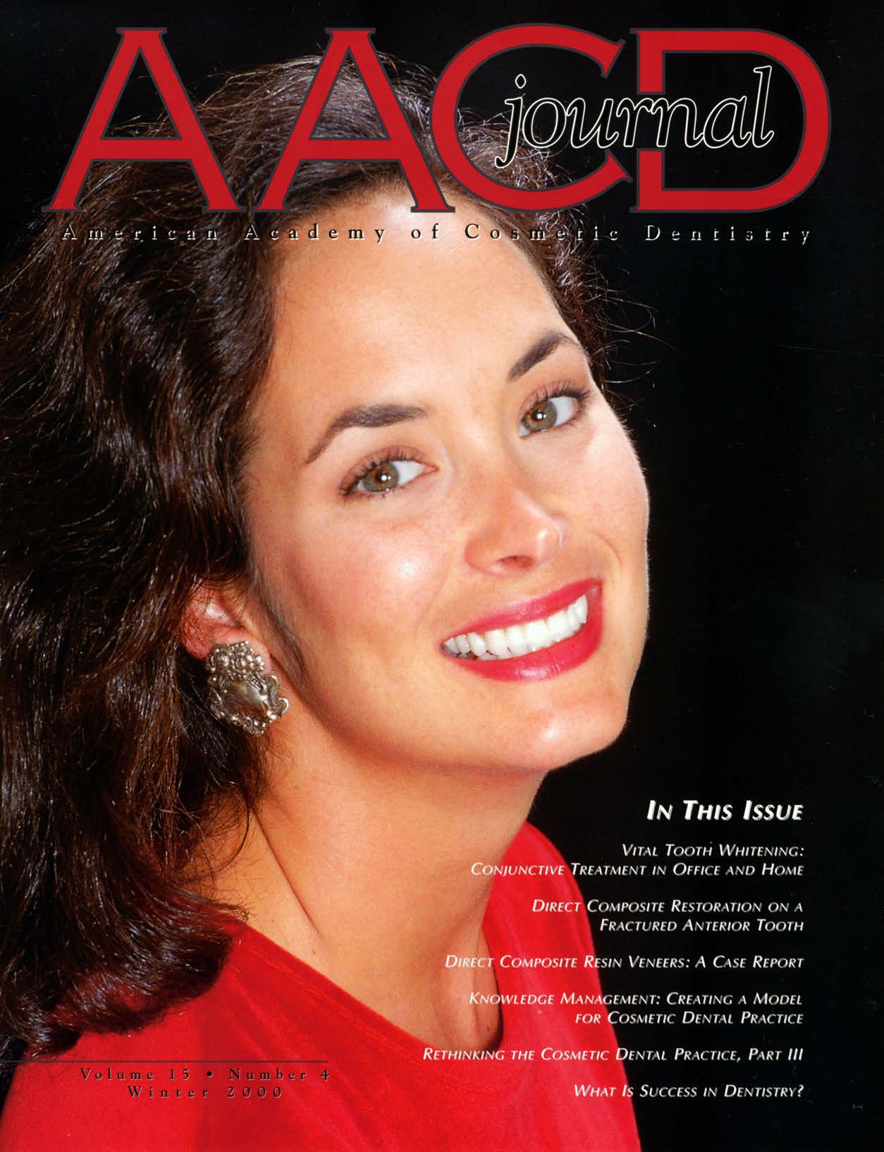 American Academy of Cosmetic Dentistry Journal of Cosmetic Dentistry Volume 15, Issue 4 cover